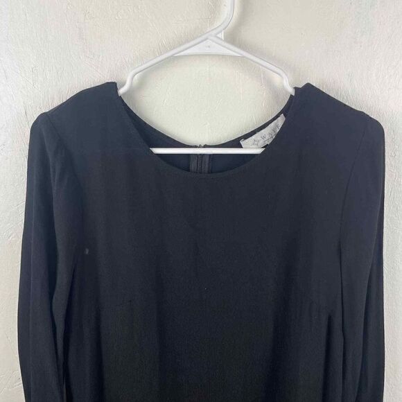WAYF Nordstrom Black Long Sleeve Staple Dress Sz Large 100% Viscose Made in USA - Picture 5 of 8
